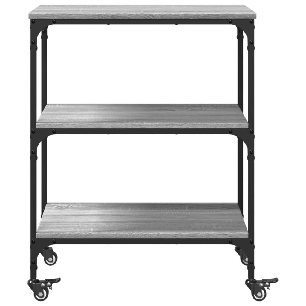 Kitchen trolley gray sonoma 60x41x76 cm engineered wood