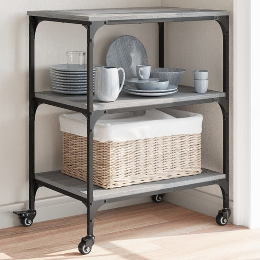 Kitchen trolley gray sonoma 60x41x76 cm engineered wood