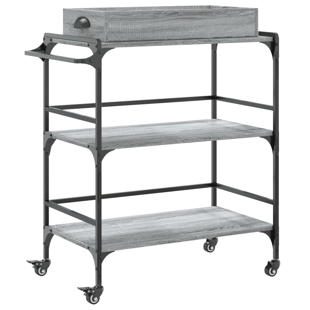 Kitchen trolley gray sonoma 81.5x41x92.5 cm engineered wood