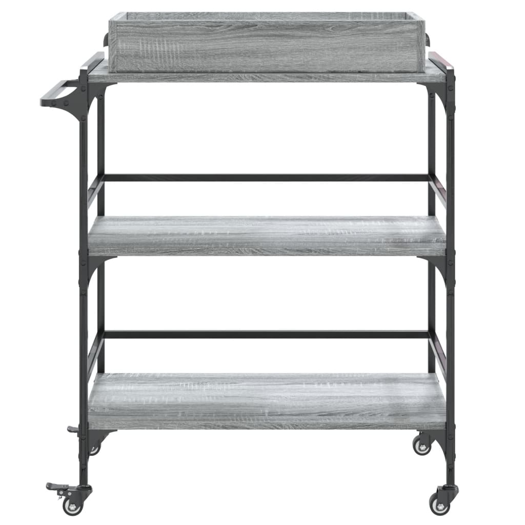 Kitchen trolley gray sonoma 81.5x41x92.5 cm engineered wood