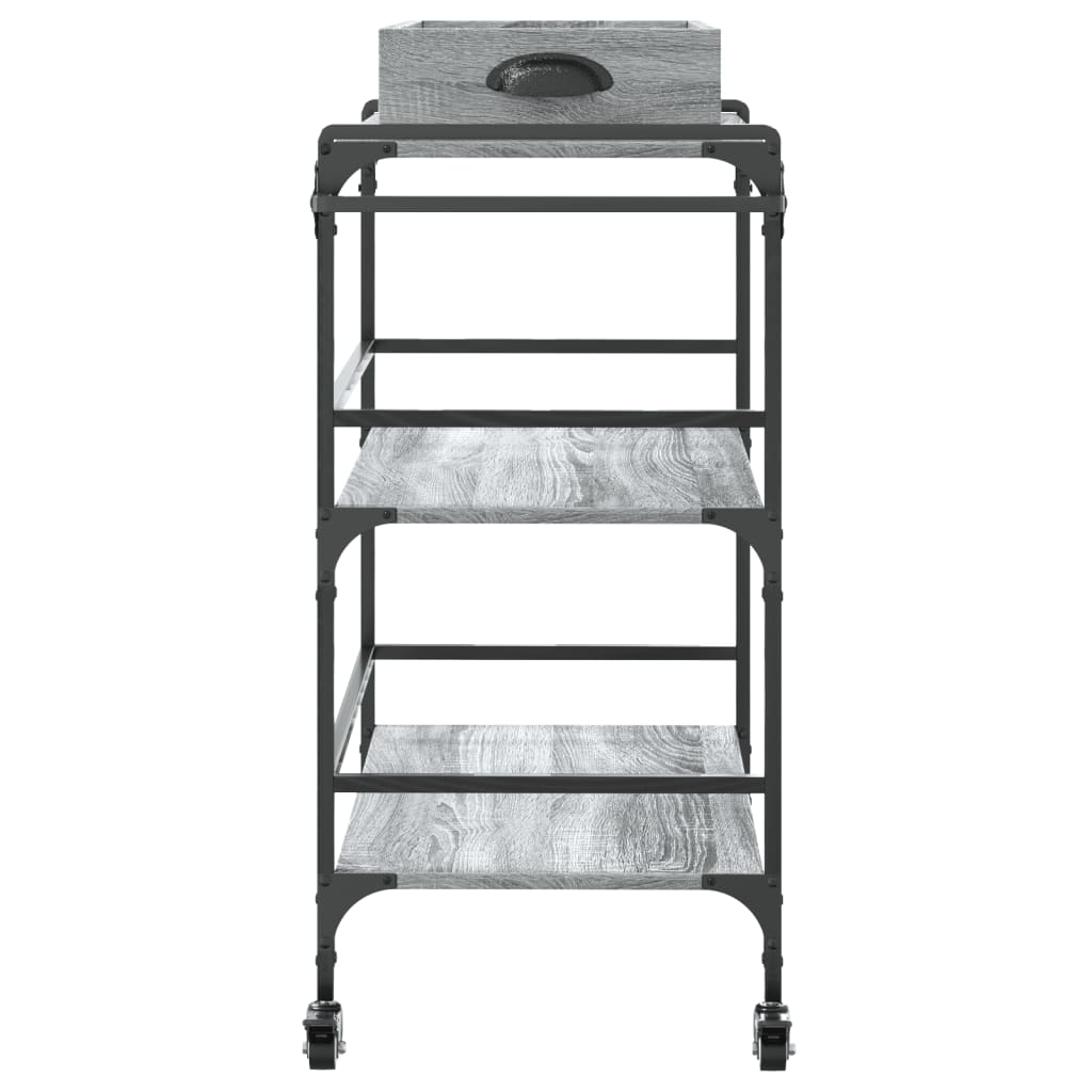 Kitchen trolley gray sonoma 81.5x41x92.5 cm engineered wood