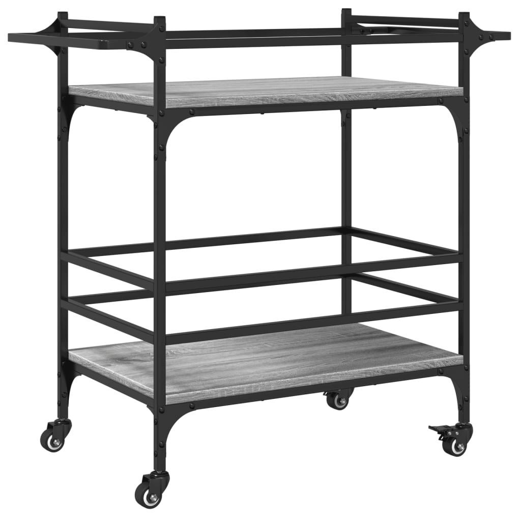 Kitchen trolley gray sonoma 82x40x78.5 cm engineered wood