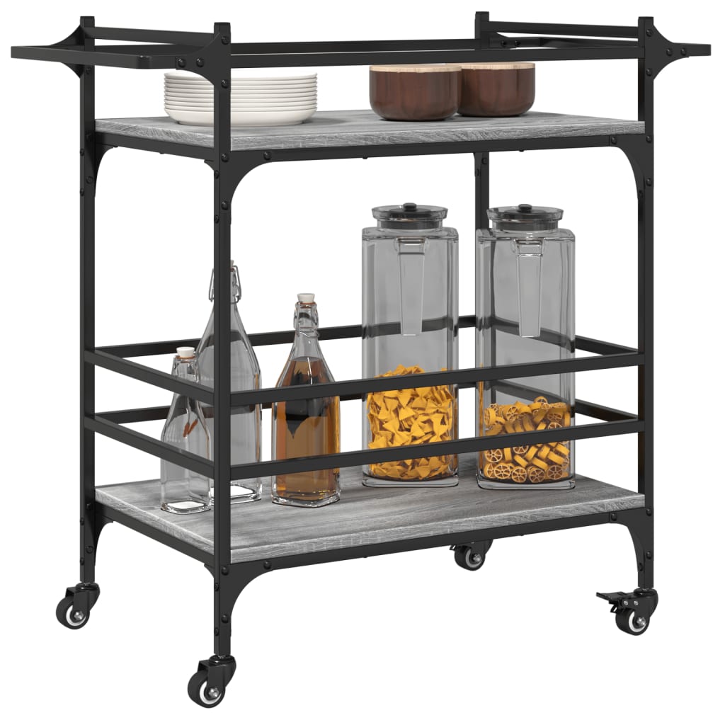 Kitchen trolley gray sonoma 82x40x78.5 cm engineered wood