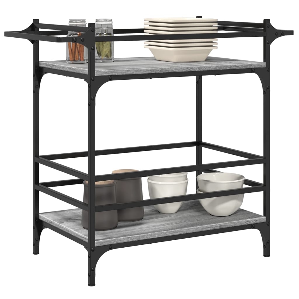 Kitchen trolley gray sonoma 82x40x78.5 cm engineered wood