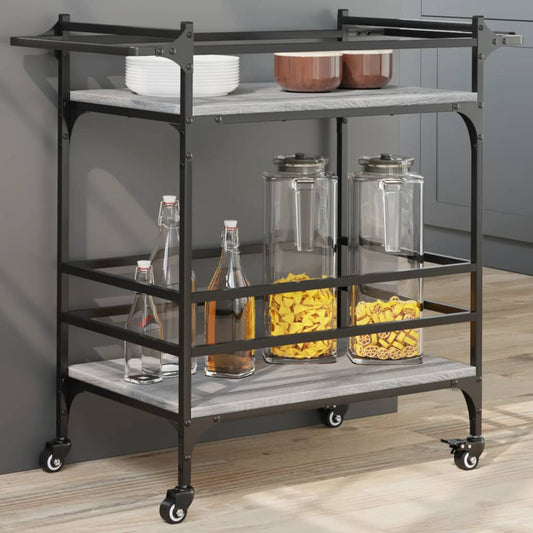 Kitchen trolley gray sonoma 82x40x78.5 cm engineered wood