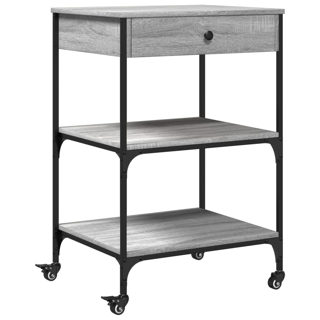 Kitchen trolley gray sonoma 60x48x89.5 cm engineered wood