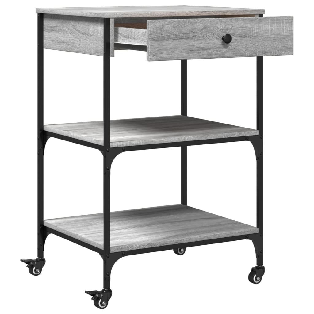 Kitchen trolley gray sonoma 60x48x89.5 cm engineered wood