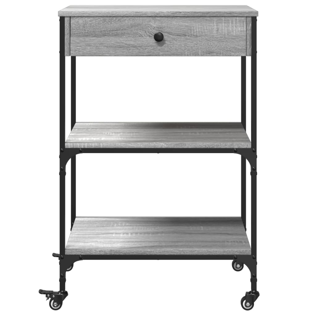 Kitchen trolley gray sonoma 60x48x89.5 cm engineered wood