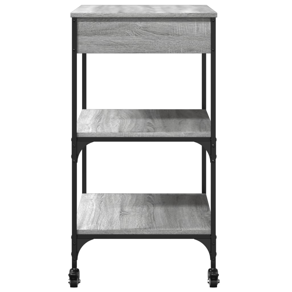 Kitchen trolley gray sonoma 60x48x89.5 cm engineered wood
