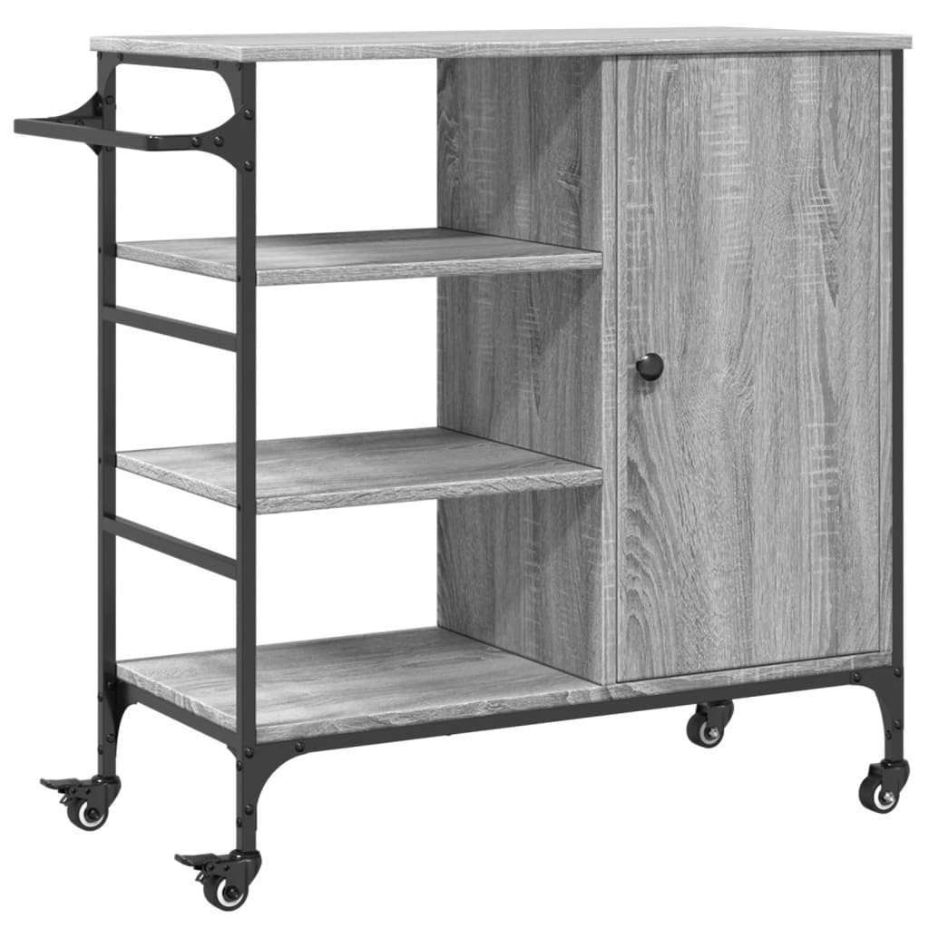 Kitchen trolley gray sonoma 87.5x38.5x84.5 cm engineered wood