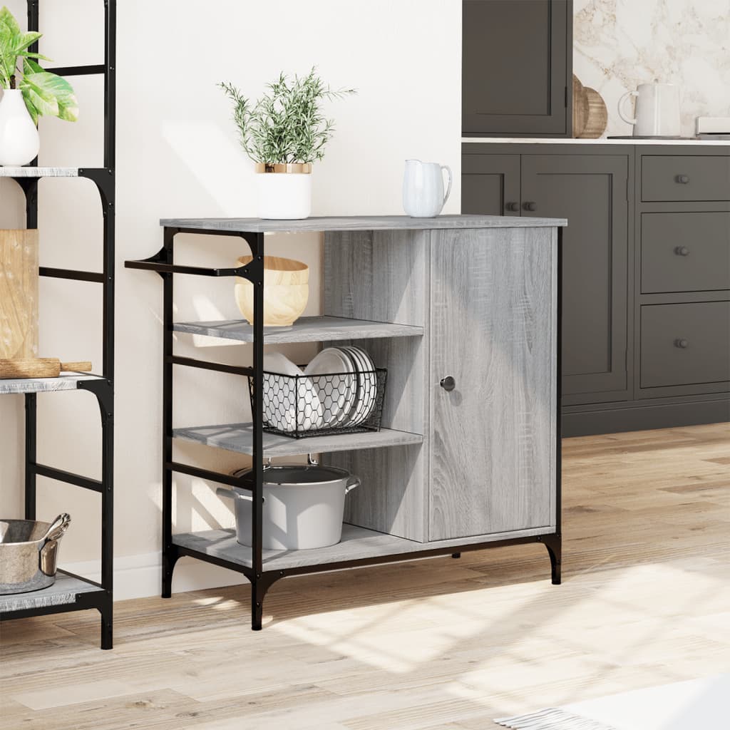 Kitchen trolley gray sonoma 87.5x38.5x84.5 cm engineered wood