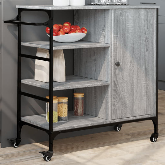 Kitchen trolley gray sonoma 87.5x38.5x84.5 cm engineered wood