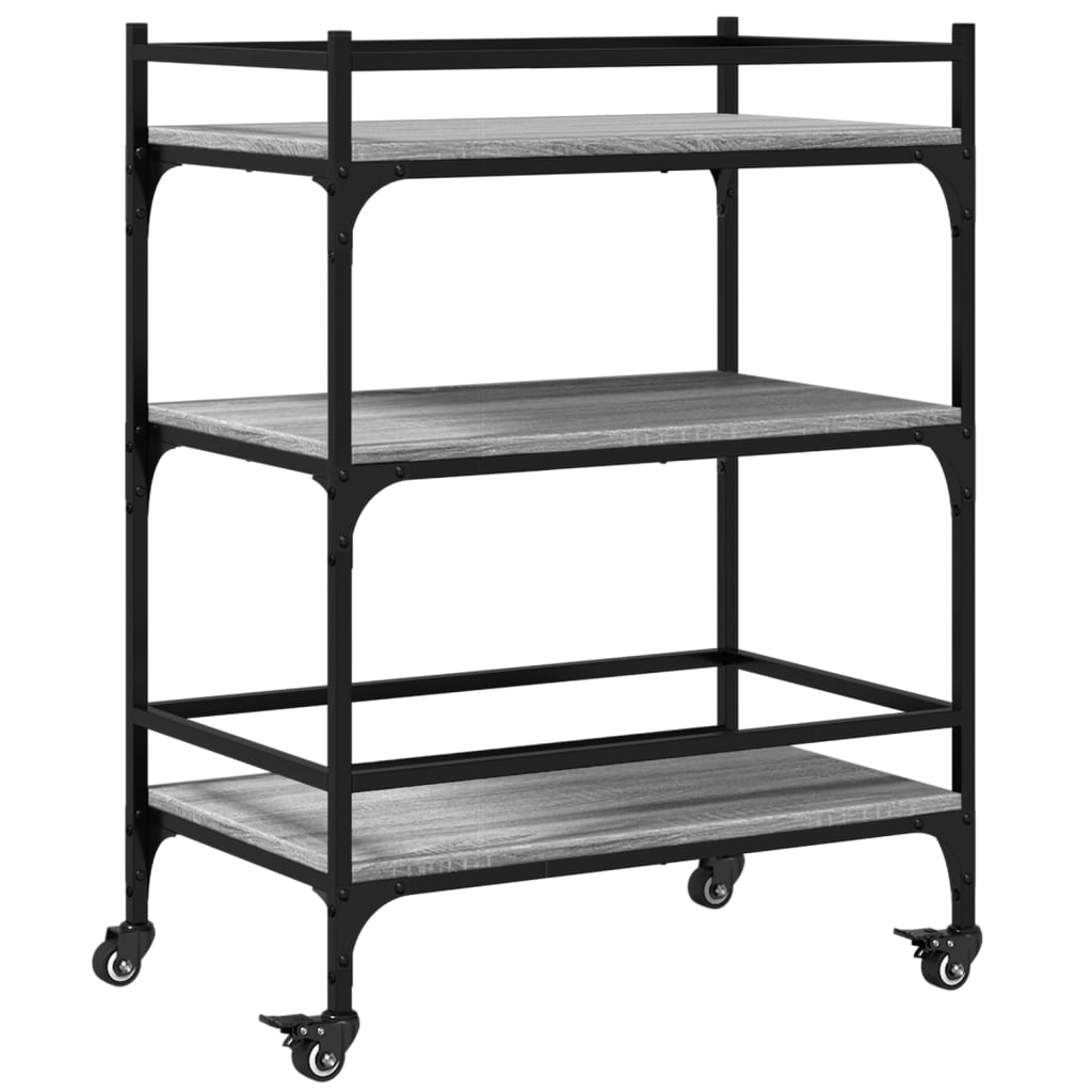 Kitchen trolley gray sonoma 65x40x86.5 cm engineered wood