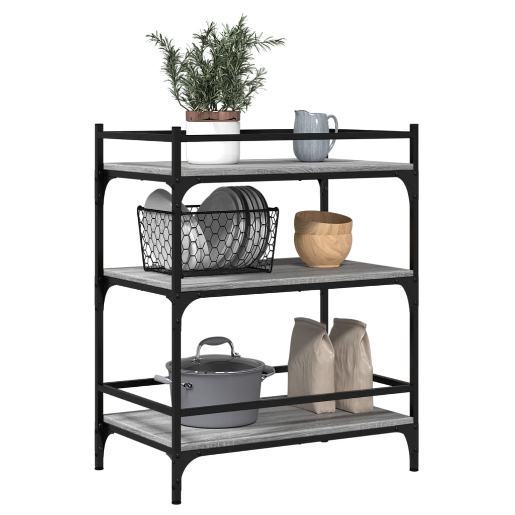 Kitchen trolley gray sonoma 65x40x86.5 cm engineered wood