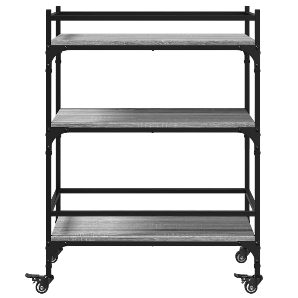 Kitchen trolley gray sonoma 65x40x86.5 cm engineered wood
