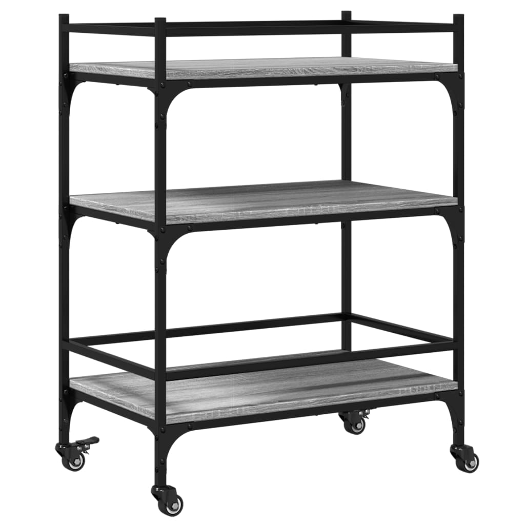 Kitchen trolley gray sonoma 65x40x86.5 cm engineered wood