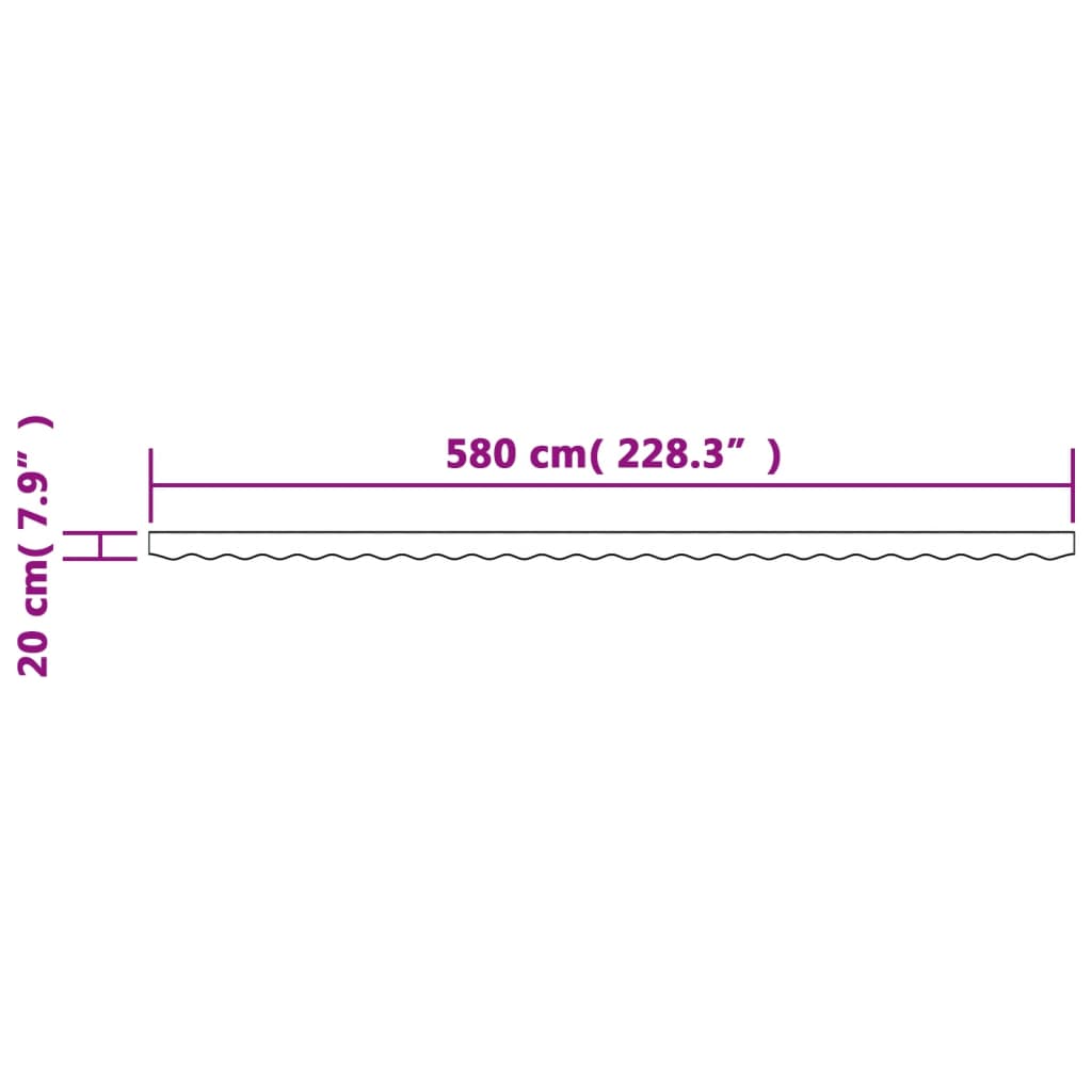Replacement fabric for awning cover burgundy stripe 6 m