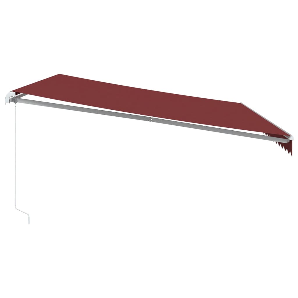 Manual retractable awning burgundy 500x350 cm
