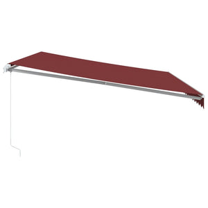 Manual retractable awning burgundy 500x350 cm