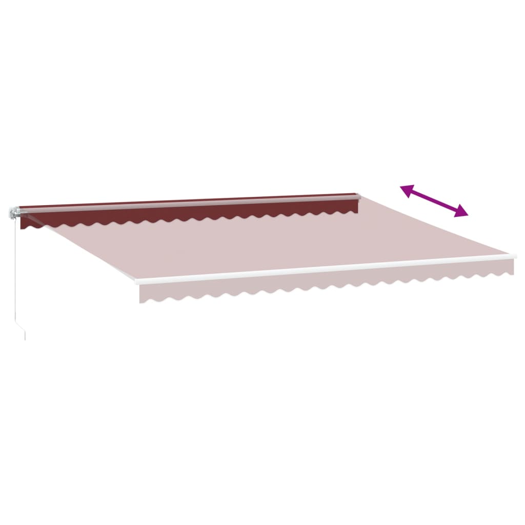Manual retractable awning burgundy 500x350 cm