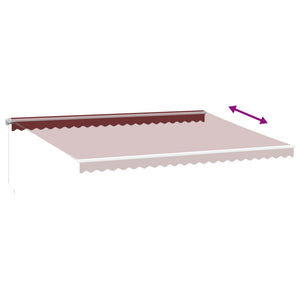 Manual retractable awning burgundy 500x350 cm