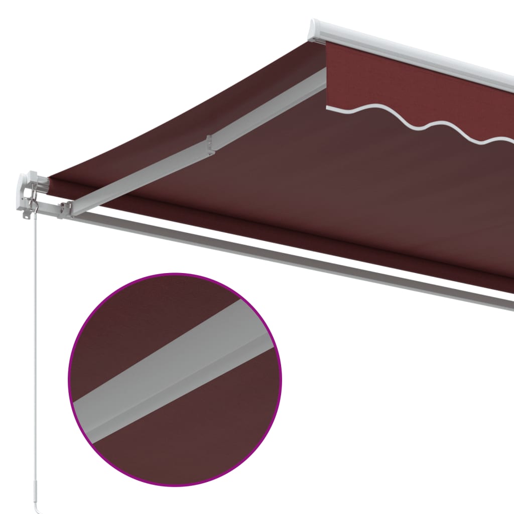 Manual retractable awning burgundy 500x350 cm