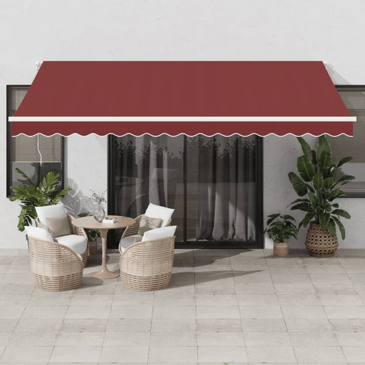 Manual retractable awning burgundy 450x300 cm