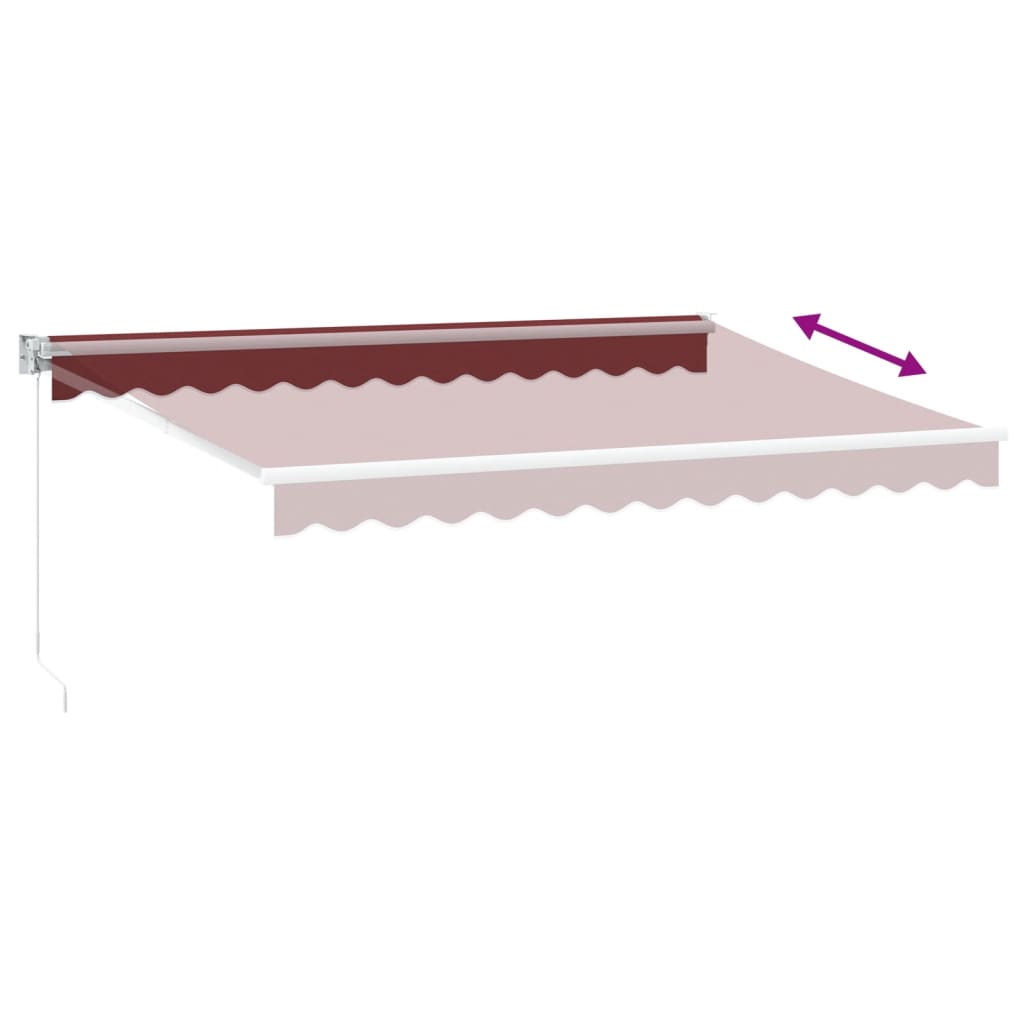 Manual retractable awning burgundy 350x250 cm