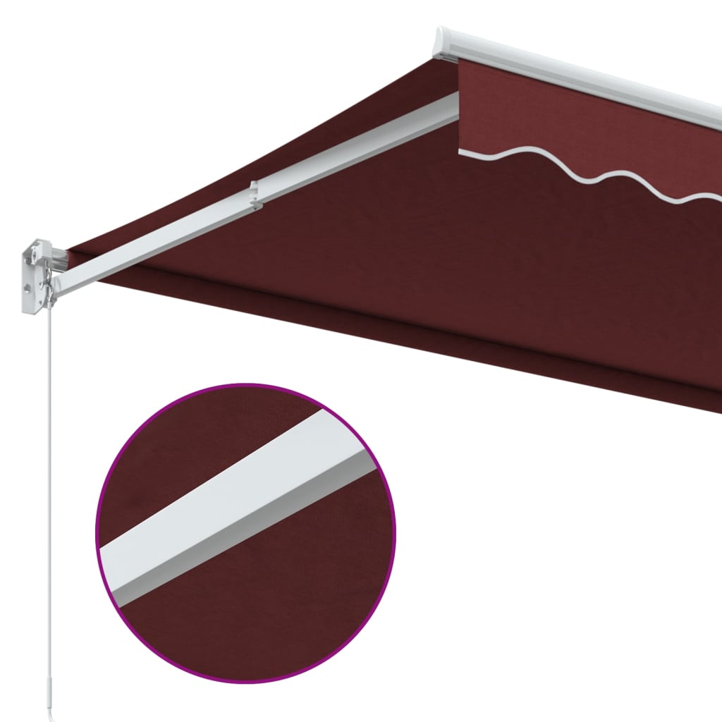 Manual retractable awning burgundy 350x250 cm