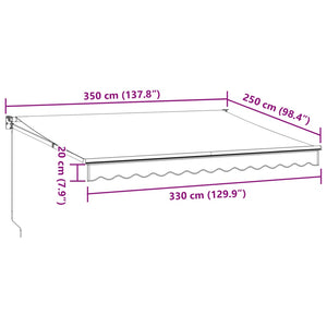 Manual retractable awning burgundy 350x250 cm