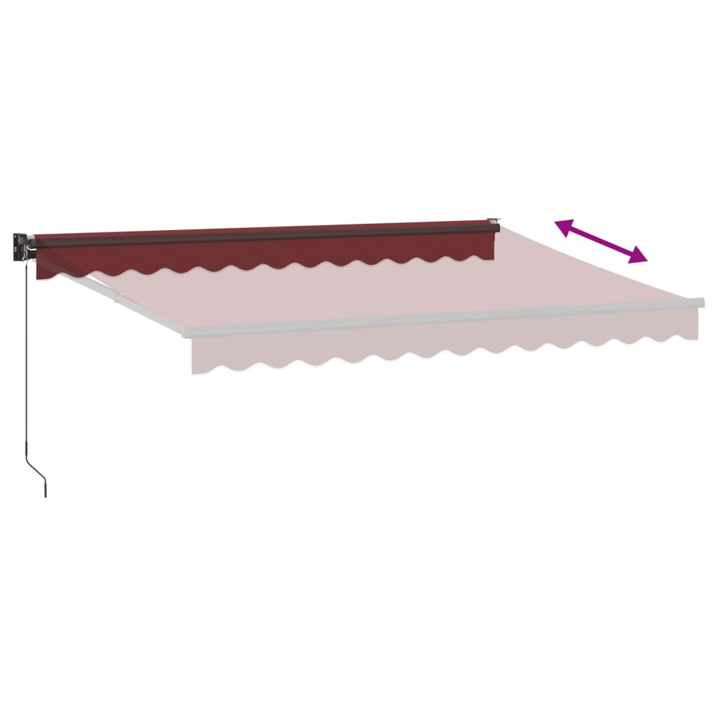 Manual retractable awning burgundy 350x250 cm