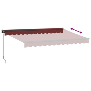 Manual retractable awning burgundy 350x250 cm
