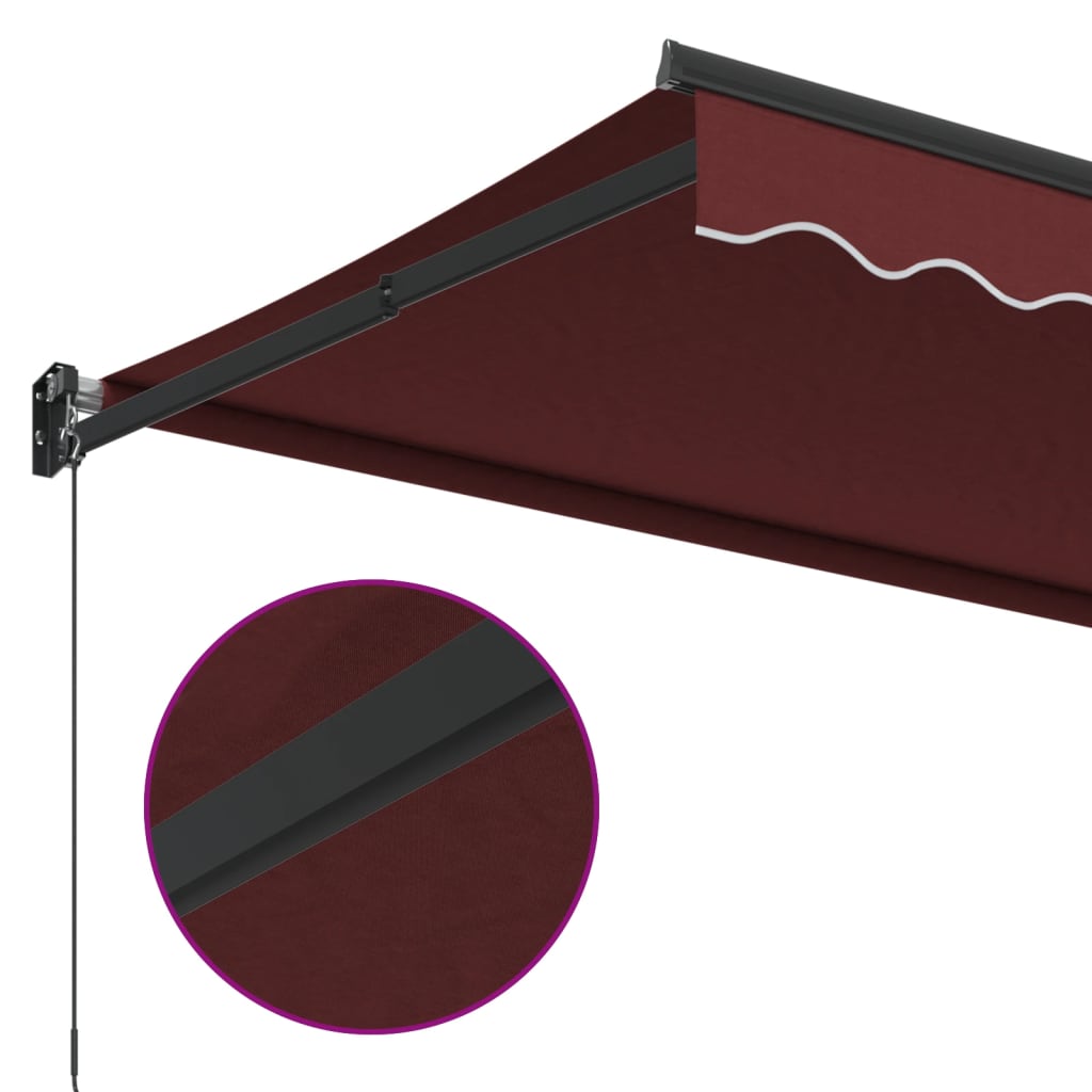 Manual retractable awning burgundy 350x250 cm