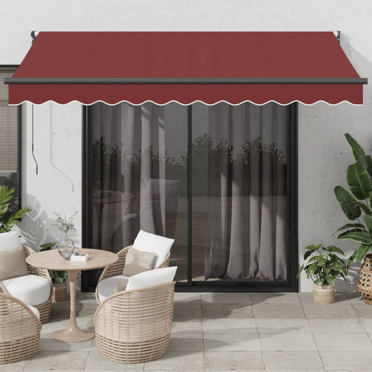 Manual retractable awning burgundy 350x250 cm