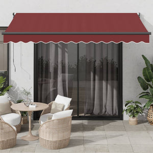 Manual retractable awning burgundy 350x250 cm