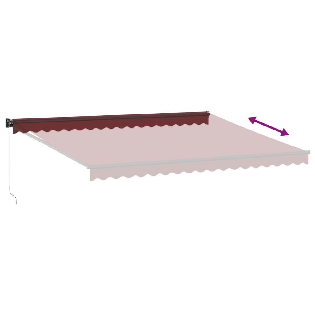 Manual retractable awning burgundy 450x300 cm