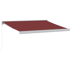 Manuell uttrekkbar markise burgunder 350x250 cm