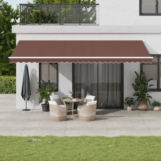 Manual retractable awning brown 600x350 cm