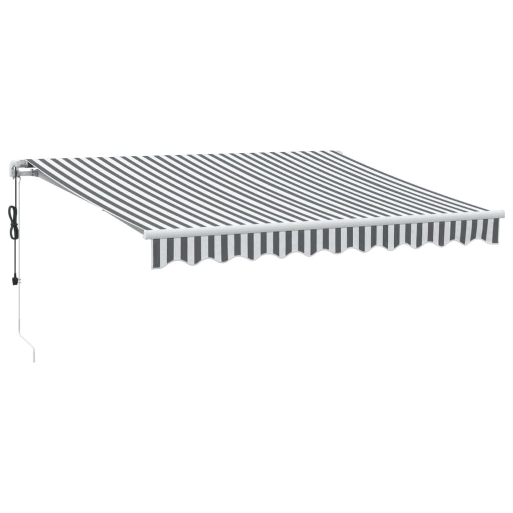 Automatic retractable awning anthracite and white 300x250 cm