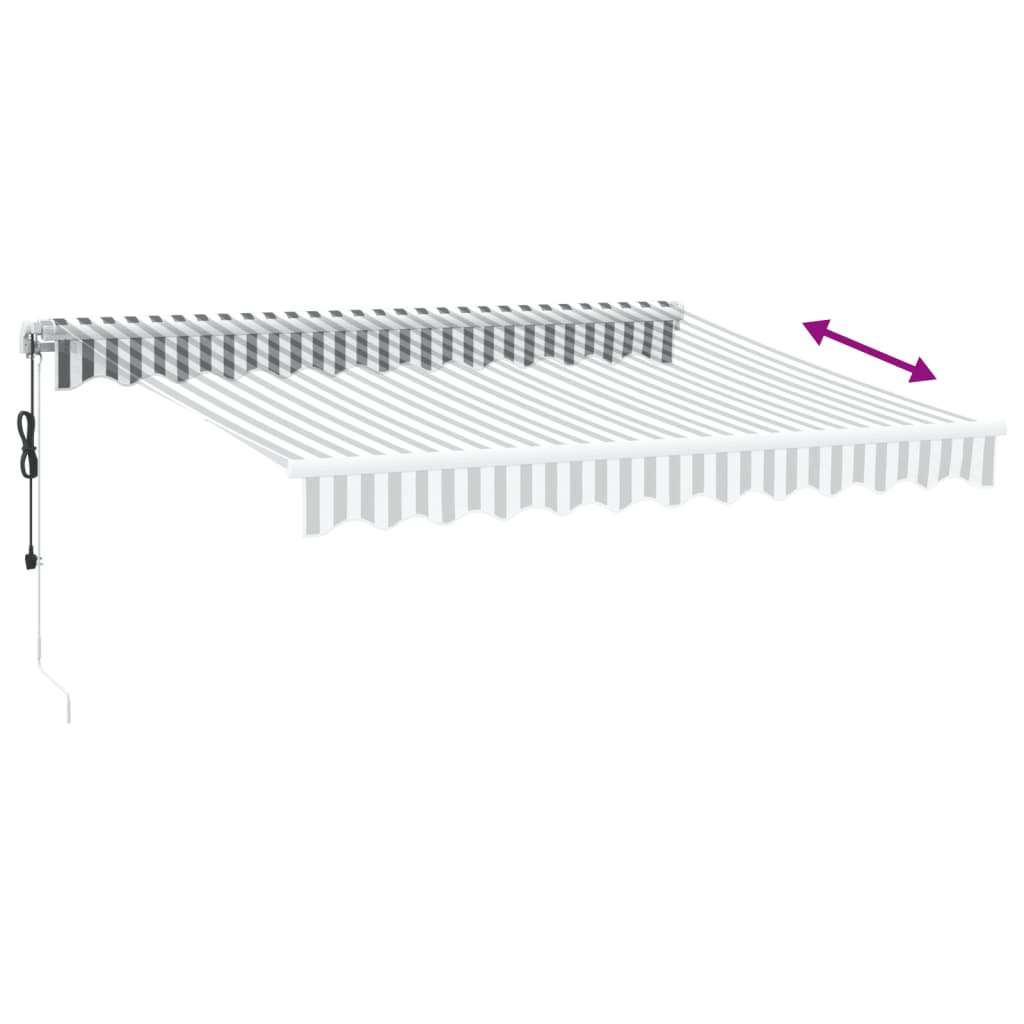 Automatic retractable awning anthracite and white 300x250 cm