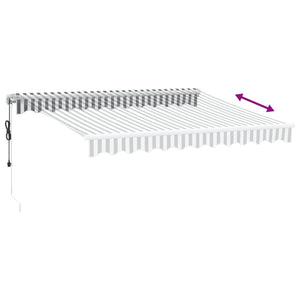Automatic retractable awning anthracite and white 300x250 cm