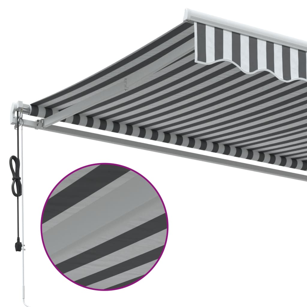 Automatic retractable awning anthracite and white 300x250 cm