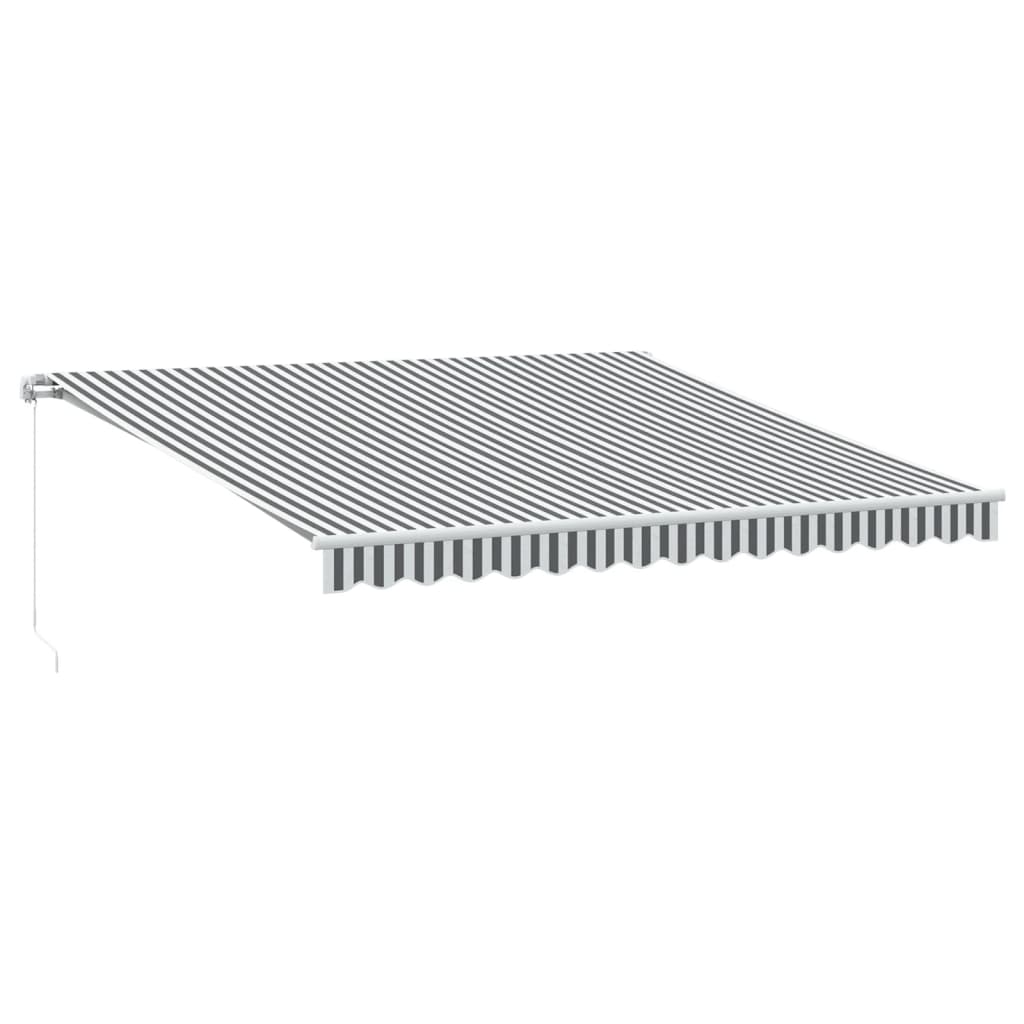 Manual retractable awning anthracite and white 400x350 cm