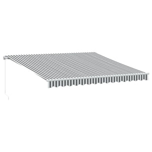 Manual retractable awning anthracite and white 400x350 cm