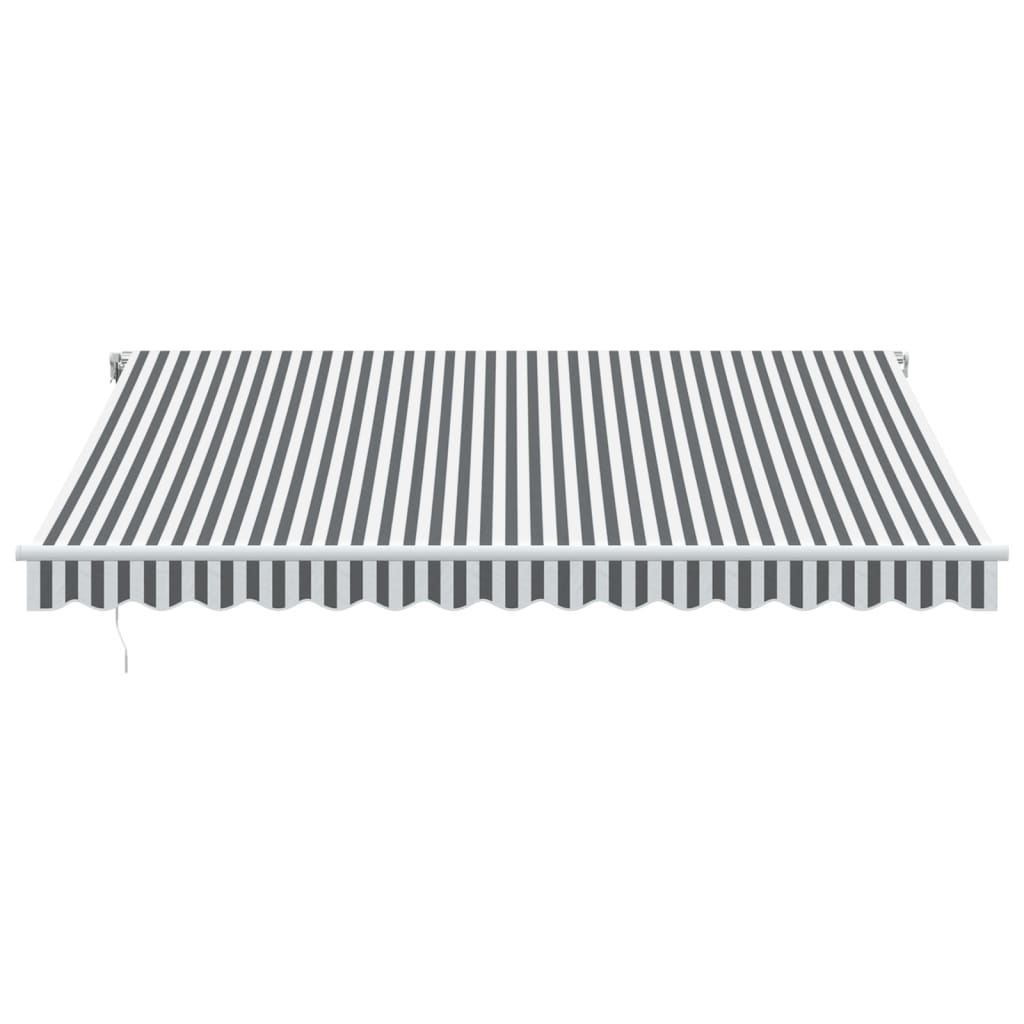 Manual retractable awning anthracite and white 400x350 cm
