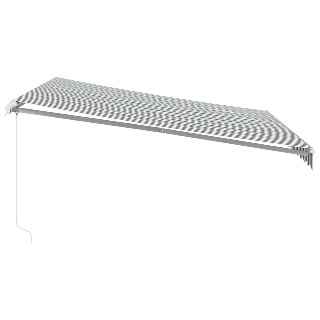 Manual retractable awning anthracite and white 400x350 cm
