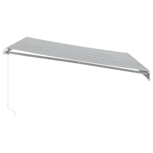 Manual retractable awning anthracite and white 400x350 cm