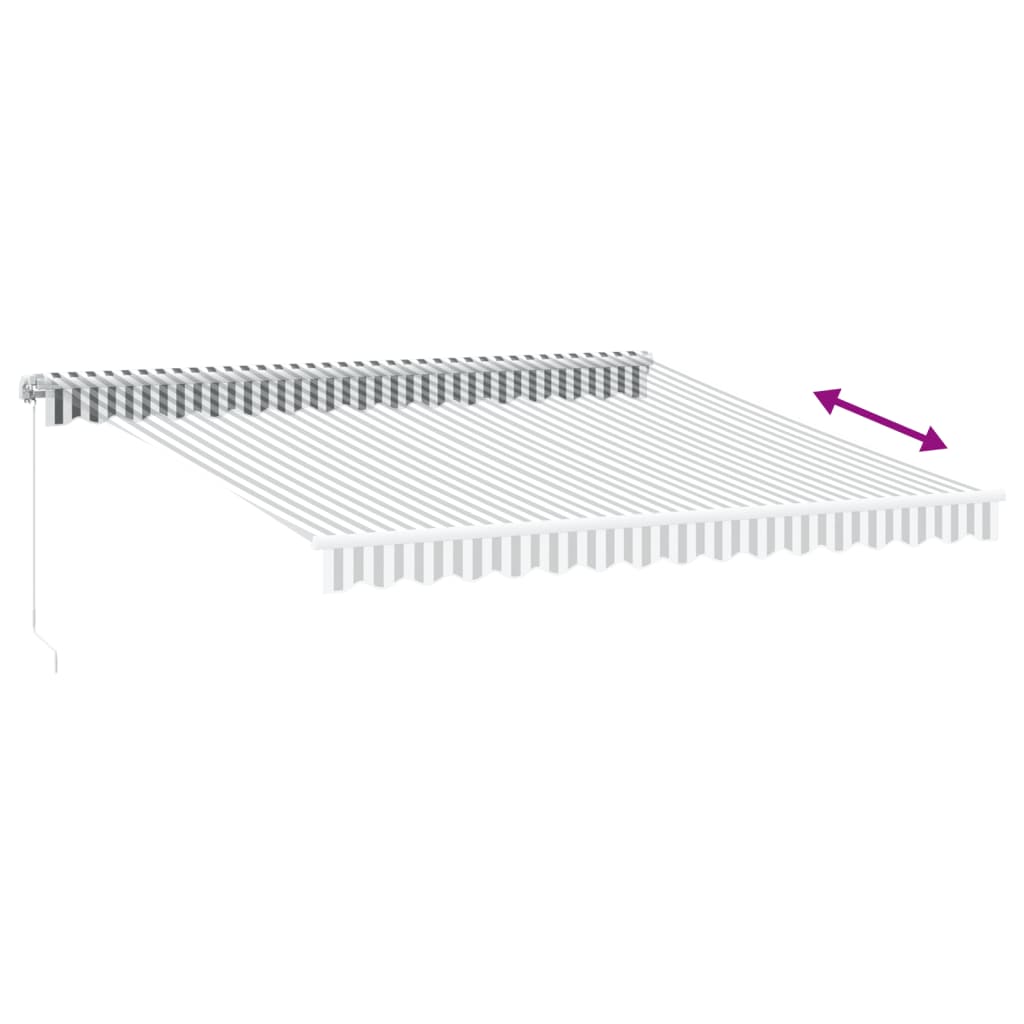 Manual retractable awning anthracite and white 400x350 cm
