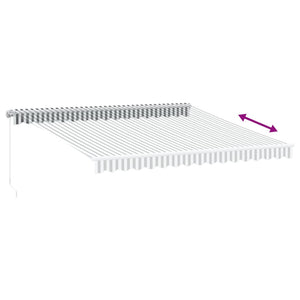 Manual retractable awning anthracite and white 400x350 cm