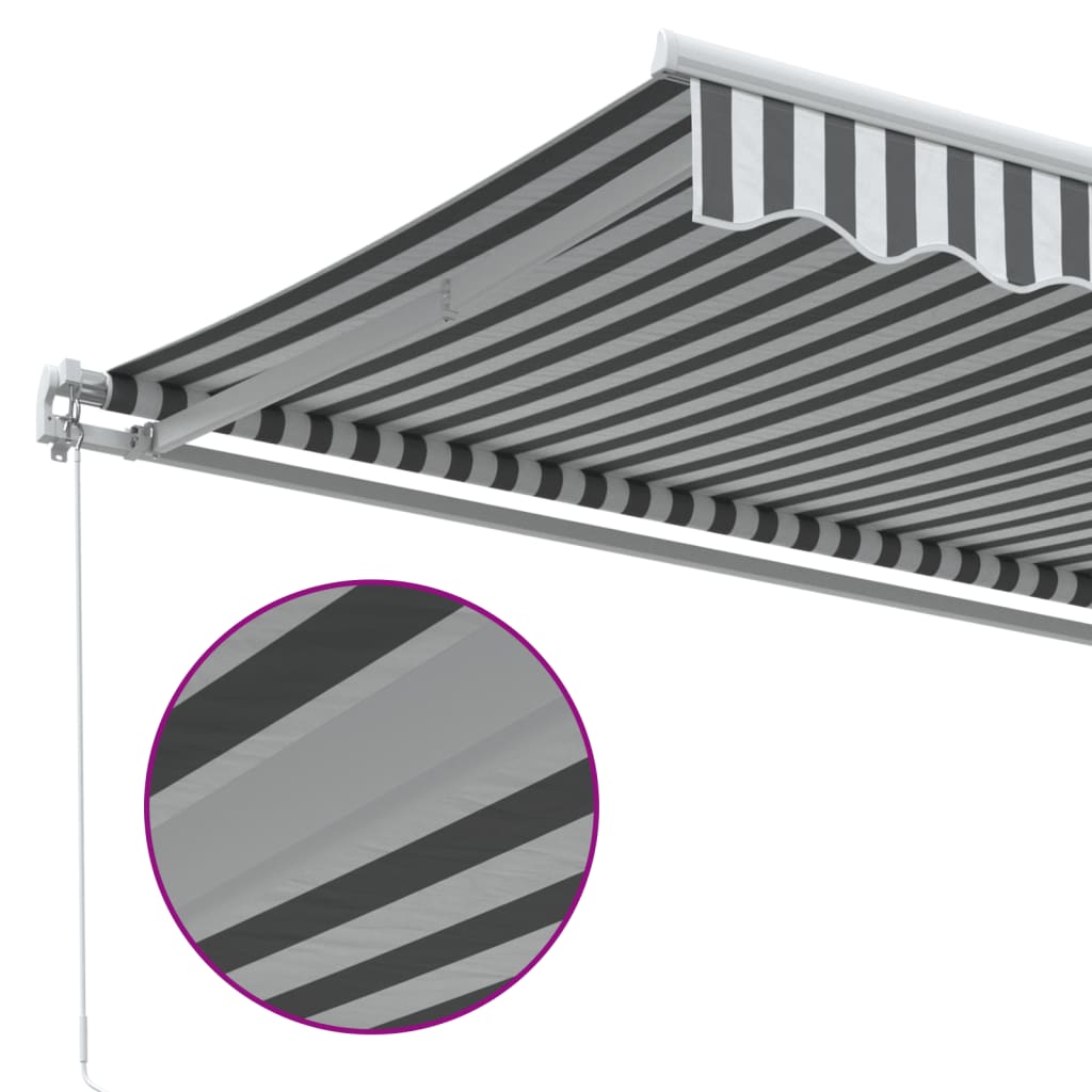 Manual retractable awning anthracite and white 400x350 cm